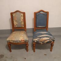 Poltroncine basse coppia in legno prima metà 900