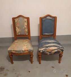 Poltroncine basse coppia in legno prima metà 900