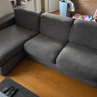 Divano letto con chaise longue grigio antracite