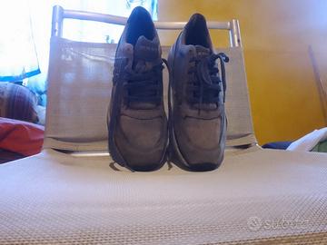 Merrell uomo sneakers in pelle grigio/blu taglia 4