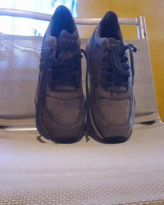 Merrell uomo sneakers in pelle grigio/blu taglia 4