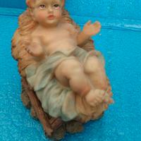 Statuina Gesù Bambino nella Culla per Presepe