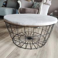 Pouf contenitore stile industrial