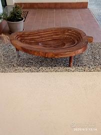 VASSOIO ETNICO IN PREGIATO LEGNO AFRICANO
