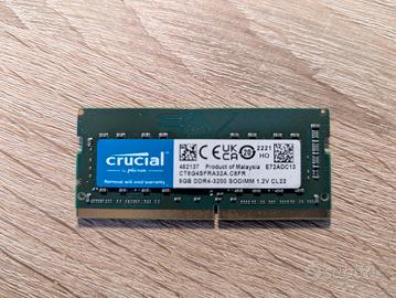 RAM Crucial 8 GB - PC4 - DDR4 - 3200 MHz - 1Rx8