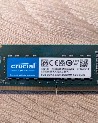 RAM Crucial 8 GB - PC4 - DDR4 - 3200 MHz - 1Rx8