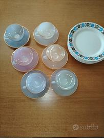 6 piattini dolce,, +6 tazzine caffè 