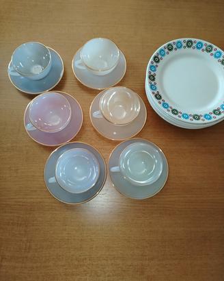 6 piattini dolce,, +6 tazzine caffè 