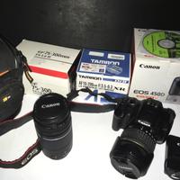 Fotocamera reflex Canon Eos 450D + 2 obiettivi