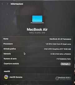 MacBook air 2019 come nuovo 128gb