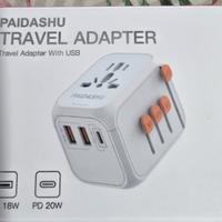 Adattatore universale da viaggio con PD20W, 2 USB,