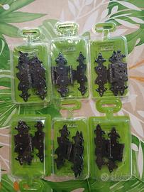 12 Cerniere in ferro battuto per ante in legno