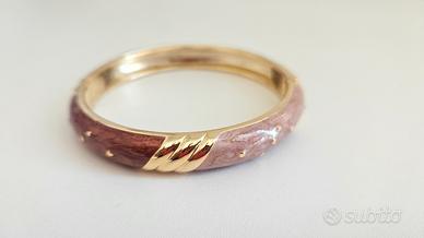 Bracciale Rigido Vintage  Oro, Marrone e Nude


