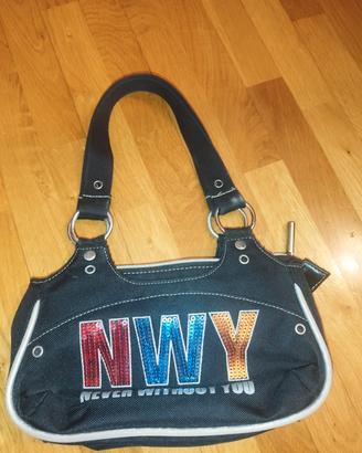 Borsa denim mini NWY paillettes