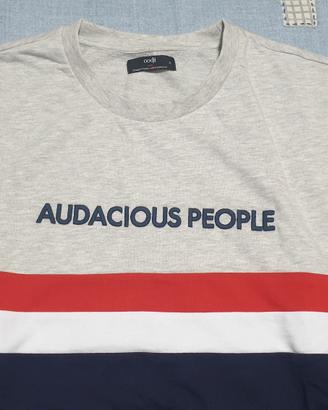 Felpa oodji con scritta Audacious People