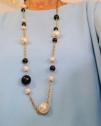 Collana/Cintura perle bianche/nere