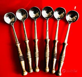 6 cucchiani vintage per fonduta e salse