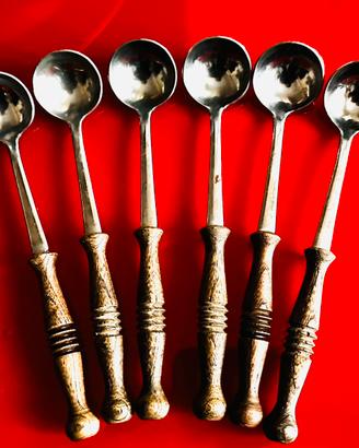 6 cucchiani vintage per fonduta e salse