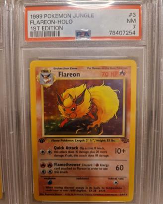 Flareon psa 7 carta pokemon gradata prima edizione