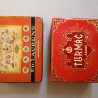 2 rare scatole metallo originali anni '50 