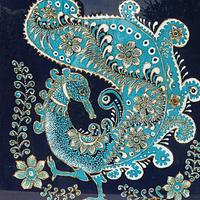 Quadro Oggetto d'arte BATIK Originale Inserti oro