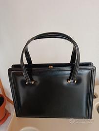 borsa vintage nera in pelle