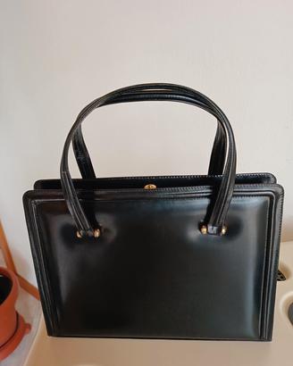 borsa vintage nera in pelle