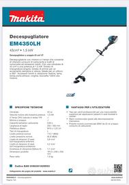 MAKITA DECESPUGLIATORE. 43CC MOTORE 4T 2 CV