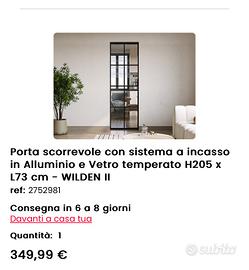 Porta scorrevole vetro