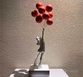 Statua Banksy "Ragazza con Palloncini" 58cm Nuova
