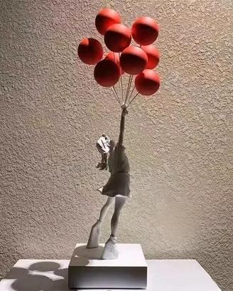 Statua Banksy "Ragazza con Palloncini" 58cm Nuova
