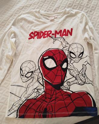 maglietta bianca spiderman 