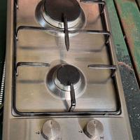 PIANO COTTURA INOX GAS METANO 2 FUOCHI