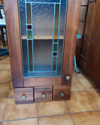 Pensili Cucina Vintage Vetro Colorato + Cappa 60cm