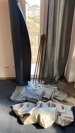 6 tende scuranti + moquette 22m + bastoni e acc