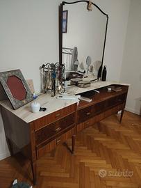 Cassettone Specchio e comodini legno e marmo