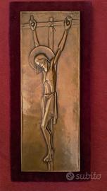 Cristo Crocefisso - placca in rame sbalzato - arte