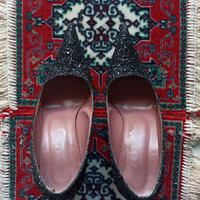 Scarpe nere luccicanti con tacco - Made in Italy