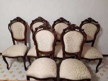 Set 6 sedie classiche in stile Barocco