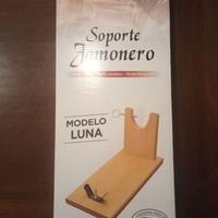 Porta prosciutto di legno con coltello