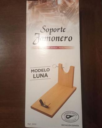 Porta prosciutto di legno con coltello