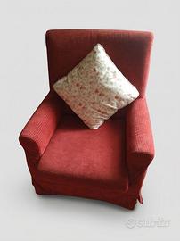 Poltrona in velluto rosso