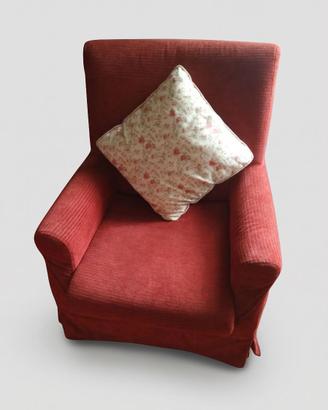 Poltrona in velluto rosso