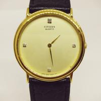 Orologio citizen vintage dorato pelle piatto
