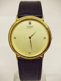 Orologio citizen vintage dorato pelle piatto