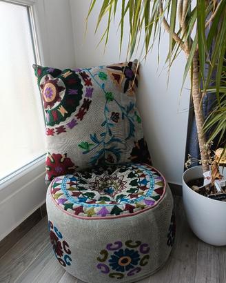 Pouf e Cuscino Yantra light grey