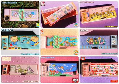 ♥ ASTUCCI MAGNETICI VINTAGE 1980 portapenne kawaii