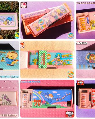 ♥ ASTUCCI MAGNETICI VINTAGE 1980 portapenne kawaii