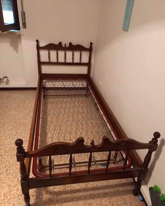 Letto singolo vintage anni 70 + rete indipendente