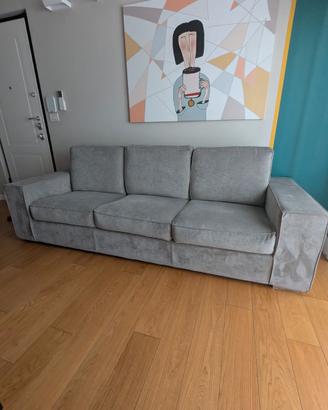 Divano letto 4 Posti 240cm sfoderabile grigio chia